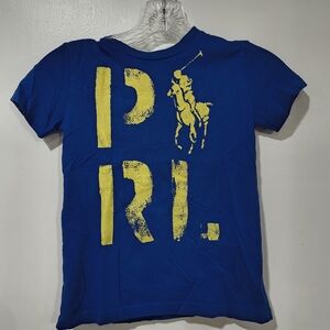 Ralph Lauren Kids Blue Tee with Yellow Graphic